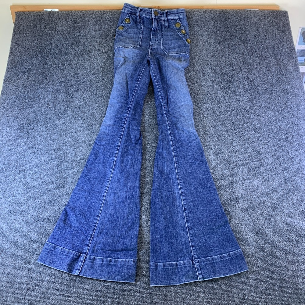 Show Me Your Mumu Farrah Jeans Womens 22x33 Blue Storm Denim Cotton Flare Leg